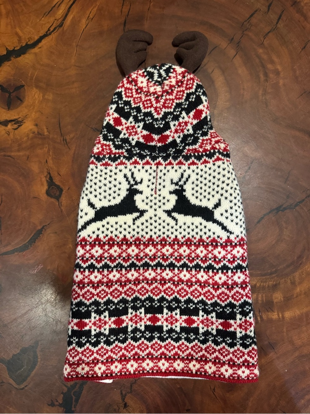 Telluride Clothing Company Dog Holiday Reindeer Knit Sweater w/ Antlers